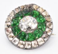 GEORGE III GREEN & WHITE PASTE TARGET BROOCH