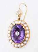 19TH CENTURY VICTORIAN GOLD AMETHYST JEWELLERY SUITE
