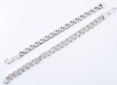 PAIR OF SILVER CHAIN BRACELETS