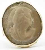 19TH CENTURY VICTORIAN LAVA CAMEO RING