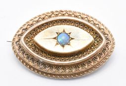 VICTORIAN 9CT GOLD & OPAL BROOCH