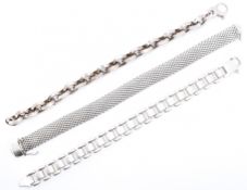 THREE SILVER BRACELETS