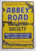 ABBEY ROAD BUILDING SOCIETY - EARLY ENAMEL ADVERTISING SIGN