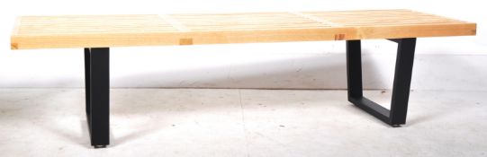 AFTER GEORGE NELSON - CONTEMPORARY SLATTED PLATFORM BENCH