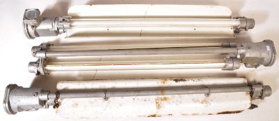 THREE LARGE INDUSTRIAL TWIN EXPLOSION PROOF LAMP LIGHTS