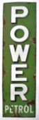 POWER PETROL - MOTORING - VINTAGE GARAGE ENAMEL SIGN