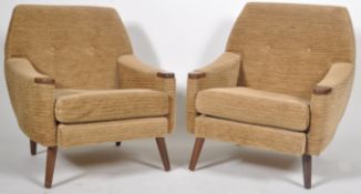 PAIR OF RETRO 1960S EASY LOUNGE ARMCHAIRS