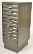 RETRO VINTAGE INDUSTRIAL TEN DRAWER FILING CABINET