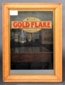 MID 20TH CENTURY WILLS GOLD FLAKE ADVERTISING MIRROR