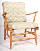 ERCOL - MODEL 567 - BEECH AND ELM EASY LOUNGE ARMCHAIR