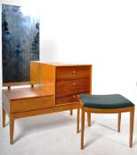UNIFLEX - MID CENTURY TEAK AND WALNUT DRESSING TABLE AND STOOL