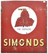 SIMONDS - VINTAGE BREWER PUB DISPLAY ENAMEL SIGN