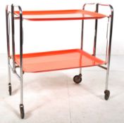 MID CENTURY 1970'S METAMORPHIC TWO TIER FOLDING DRINKS TROLLEY