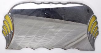 ART DECO BEVELLED EDGE HANGING MIRROR WITH CHROME DETAILING