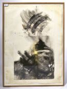 STEVE BARRACLOUGH - 1980S MIXED MEDIA MONOTYPE PAINTING