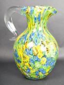 RETRO 20TH CENTURY ITALIAN MURANO MILLEFIORI GLASS JUG