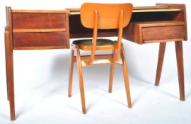MID CENTURY ITALIAN DESIGNER TEAK AND GLASS DESK
