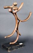 UNUSUAL 20TH CENTURY HOLLOW BRONZE ENTWINED LOVERS SCULPTURE