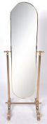 20TH CENTURY HOLLYWOOD REGENCY BRASS CHEVAL MIRROR