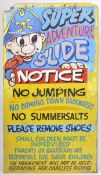 SUPER ADVENTURE SLIDE - VINTAGE HAND PAINTED WOODEN SIGN