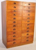 1930S HABERDASHERY / SHOP OAK DUAL BANK OF DRAWERS