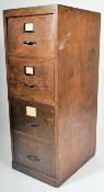VINTAGE ART DECO OAK UPRIGHT PEDESTAL FILING CABINET