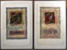 DAVID DODSWORTH (BRISTISH B, 1952) - TWO MIXED MEDIA PAINTING