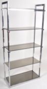 MERROW ASSOCIATES 1970S CHROME & GLASS SHELVES