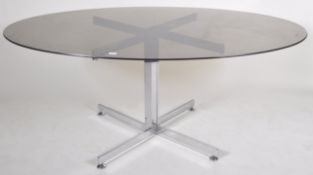 MERROW ASSOCIATES GLASS & CHROME DINING TABLE