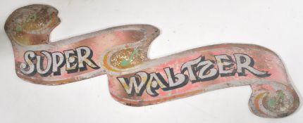 SUPER WALTZER - EARLY 20TH CENTURY WOODEN FAIRGROUND SIGN