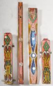 SELECTION OF HAND PAINTED FAIRGROUND PILLARS / BANNISTERS