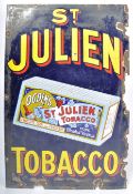ST. JULIEN TOBACCO - OGDEN'S - VINTAGE ENAMEL ADVERTISING SIGN