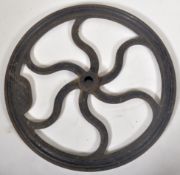 INDUSTRIAL SALVAGE - LARGE CAST IRON FLYWHEEL