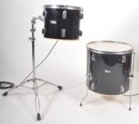 TWO VINTAGE FLOOR LAMPS MADE FROM A PART DRUM KIT