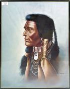Z. GARCIA - RETRO NATIVE AMERICAN PORTRAIT PRINT IN COLOURS