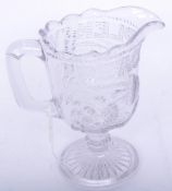 VICTORIAN GREENER & CO PEACE & PLENTY PRESSED GLASS JUG