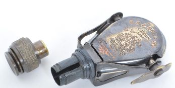 VINTAGE BRASS POWDER FLASK & MONOCULAR TYPE OBJECT