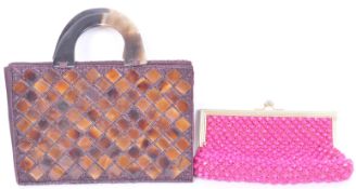 20TH CENTURY RETRO TORTOISESHELL HANDBAG & ANOTHER