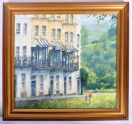 STEPHEN NORMAN (BRITISH) - OIL ON CANVAS PAINTING OF CLIFTON