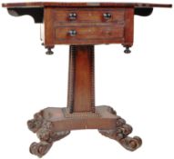 WILLIAM IV ROSEWOOD PEDESTAL WORK TABLE