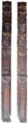 PAIR OF 17TH CENTURY CARVED WALNUT PANELS OF CARYATIDS AND HERMS