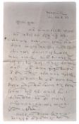 VALLABHBHAI PATEL – (1875-1950) – HANDWRITTEN LETTER