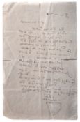 VALLABHBHAI PATEL – (1875-1950) – HANDWRITTEN LETTER