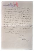 VALLABHBHAI PATEL – (1875-1950) – HANDWRITTEN LETTER