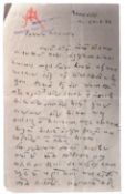 VALLABHBHAI PATEL – (1875-1950) – HANDWRITTEN LETTER
