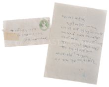 MAHATMA GANDHI - (1869-1948) - HANDWRITTEN LETTER WITH ENVELOPE