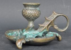 19TH CENTURY SCOTTISH THISTLE BRONZE CANDLESTICK