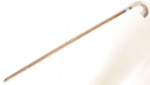 1920S SILVER COLLARED WALKING STICK