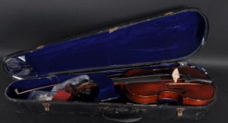 VINTAGE MAHOGANY VIOLIN WITH BOW & CASE