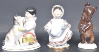 SET OF THREE USSR SOVIET UNION ANIMAL FIGURINES